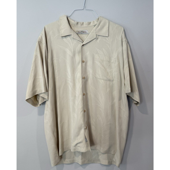 Tommy Bahama Silk Button-Up Shirt Rock Star Island Style Short Sleeve XL 2255 - Picture 1 of 8